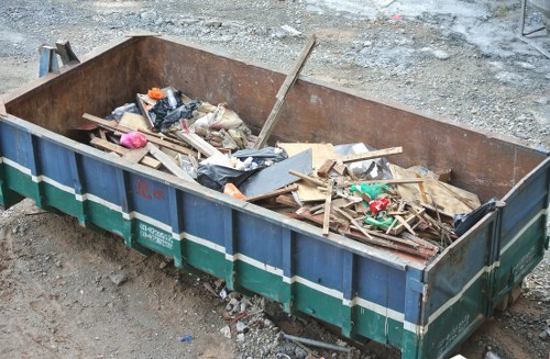 Leyton waste removal truck in action